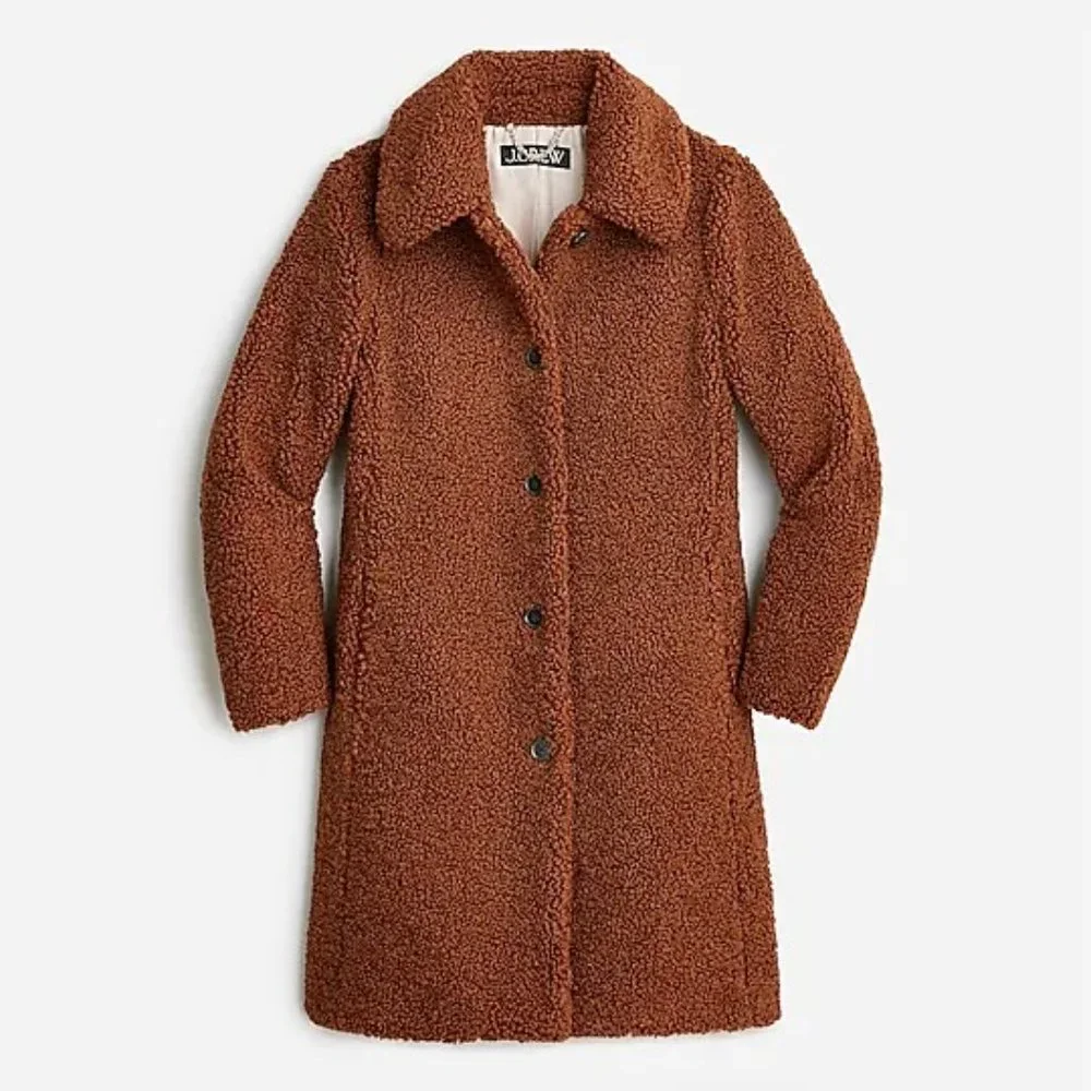 J. Crew Teddy Sherpa Lady Topcoat NWT Size M